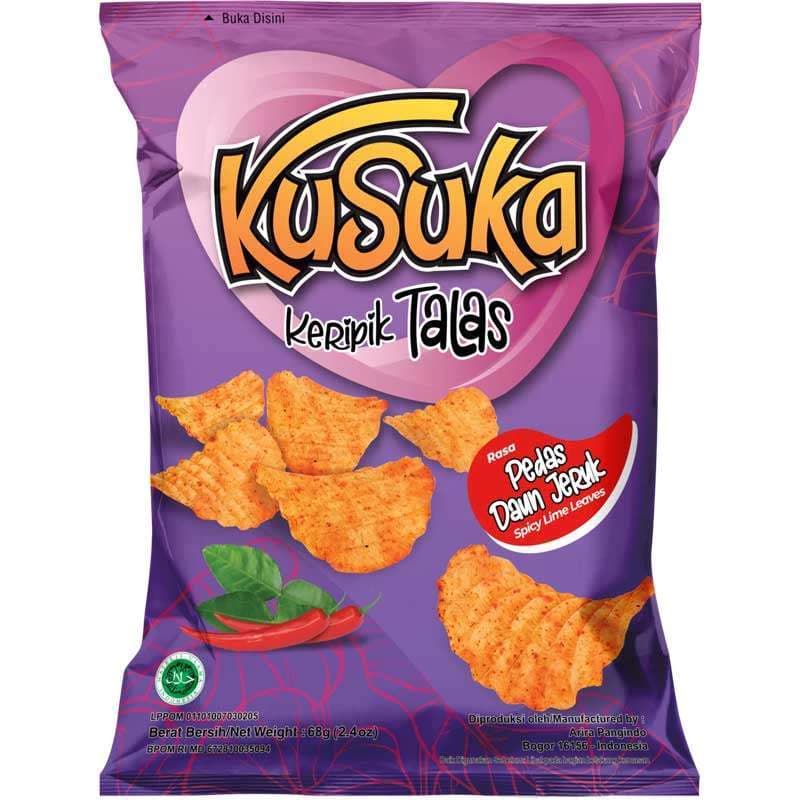 Kusuka Keripik Talas Rasa Pedas Daun Jeruk 68G